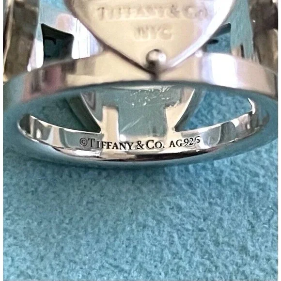 Tiffany & Co. Return NY T&co Sterling Silver 925 Wide Love Band Ring Size 4.75